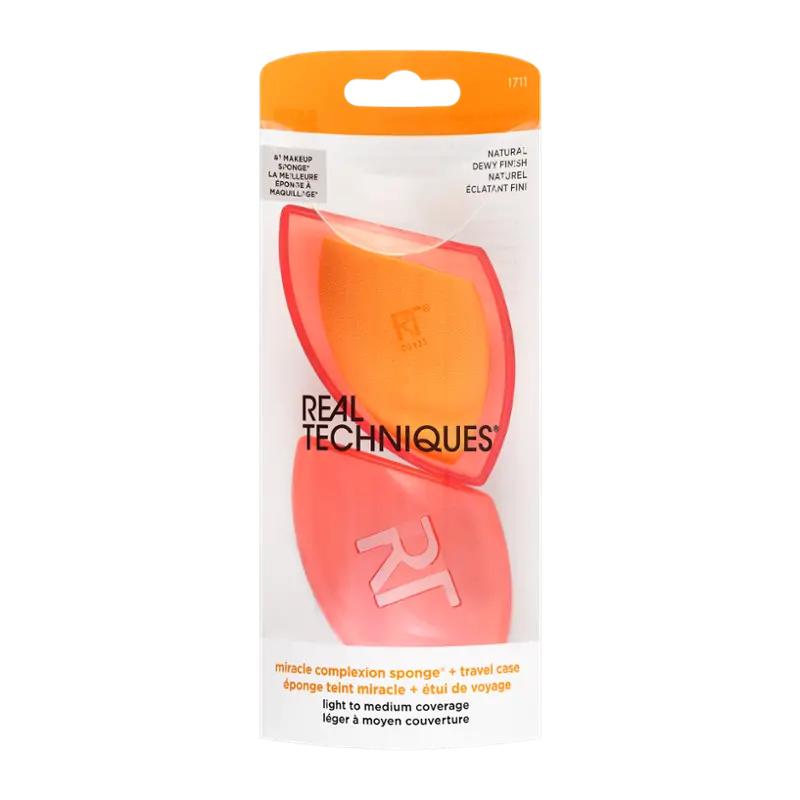 Real Techniques Houbička na make-up + pouzdro, 2 ks