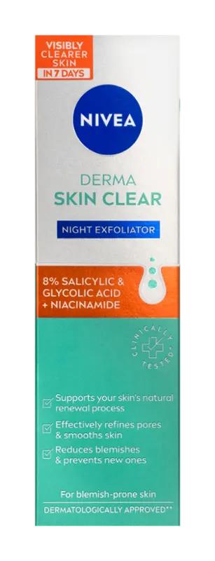 NIVEA Noční exfoliační pleťový peeling Derma Skin Clear, 40 ml
