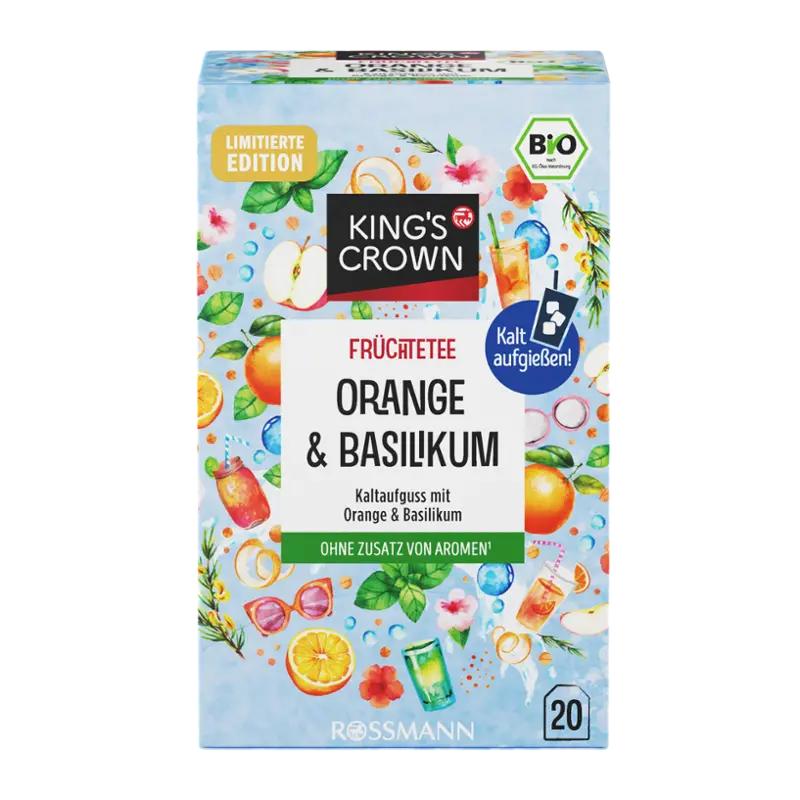 King's Crown Ovocný čaj louhovaný za studena pomeranč a bazalka, 40 g