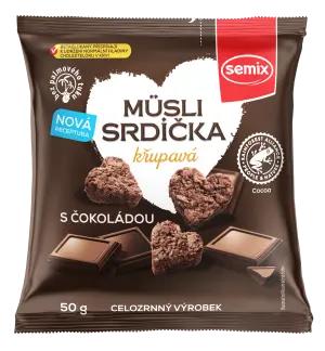 Semix Müsli křupavá srdíčka s čokoládou, 50 g