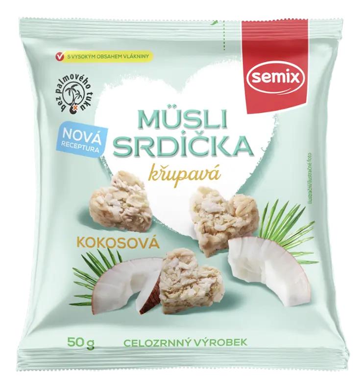 Semix Müsli srdíčka křupavá kokosová, 50 g