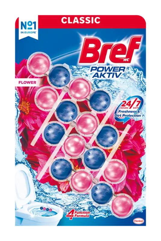 Bref Tuhý WC blok Power Aktiv Flower, 200 g