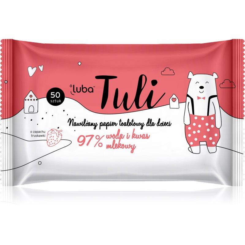 Luba Tuli Lactic acid vlhčený toaletní papír s kyselinou mléčnou pro děti Strawberry 50 ks