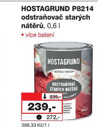 HOSTAGRUND P8214 odstraňovač starých nátěrů, 0,6l