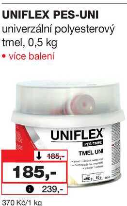 UNIFLEX PES-UNI univerzální polyesterový tmel, 0,5 kg