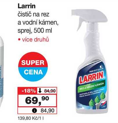 Larrin čistič na rez a vodní kámen, sprej, 500 ml 