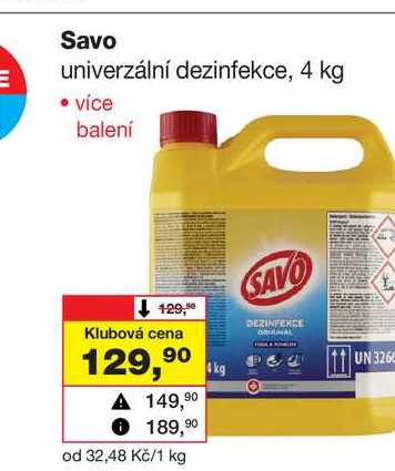 Savo univerzální dezinfekce, 4 kg