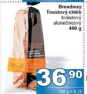 Breadway Toustový chléb kváskový slunečnicový 400 g