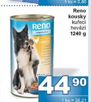Reno kousky kuřecí hovězí 1240 g