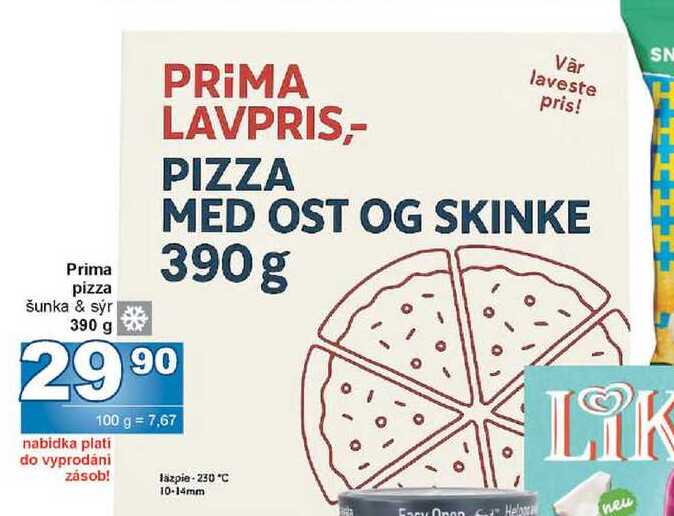 Prima pizza šunka & sýr 390 g