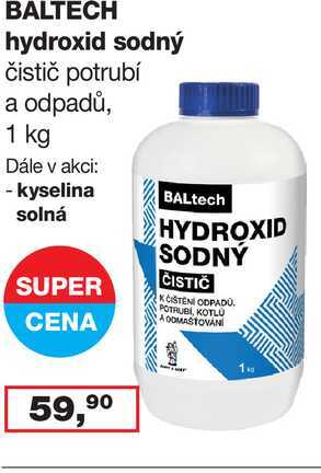 BALTECH hydroxid sodný čistič potrubí a odpadů, 1 kg 