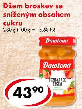 Džem broskev se sníženým obsahem cukru, 280 g 