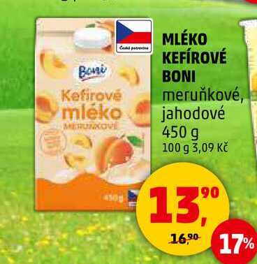 MLÉKO KEFÍROVÉ BONI meruňkové, 450 g