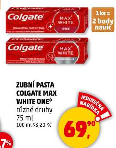 ZUBNÍ PASTA COLGATE MAX WHITE ONE různé druhy, 75 ml  