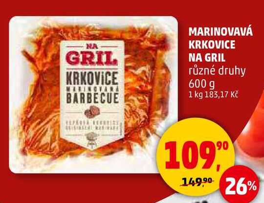 MARINOVAVÁ KRKOVICE NA GRIL různé druhy, 600 g 