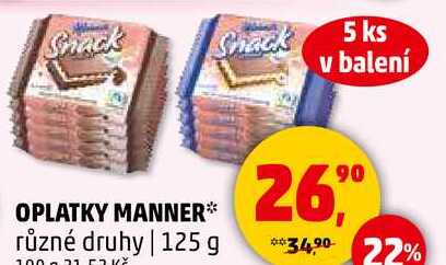 OPLATKY MANNER různé druhy, 125 g 