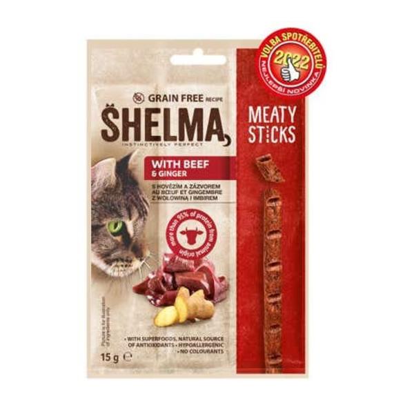 Shelma Bezobilné masové tyčinky hovězí