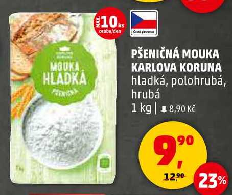 PŠENIČNÁ MOUKA KARLOVA KORUNA hladká, 1 kg
