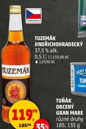 TUZEMÁK JINDŘICHOHRADECKÝ 37,5% alk., 0,5 l
