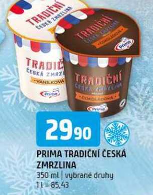 Prima tradiční česká zmrzlina 350ml vybrané druhy