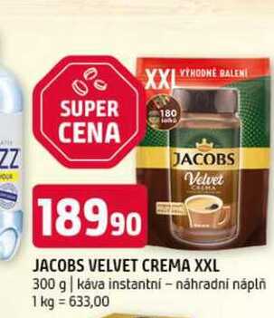 Jacobs velvet crema XXL 300 g káva instantní náhradní náplň