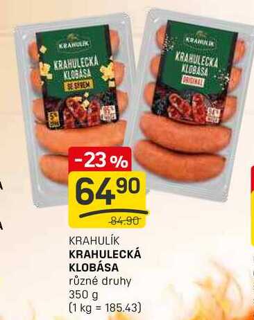 KRAHULECKÁ KLOBÁSA různé druhy 350 g