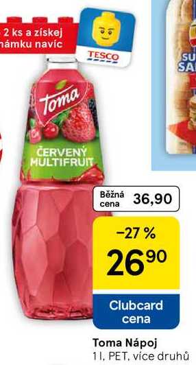 Toma Nápoj, 1 l, PET, více druhů 