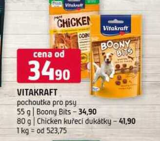Vitakraft pochoutka pro psy Boony Bits Chicken kuřecí dukátky 55g 80g