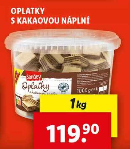 OPLATKY S KAKAOVOU NÁPLNÍ, 1 kg