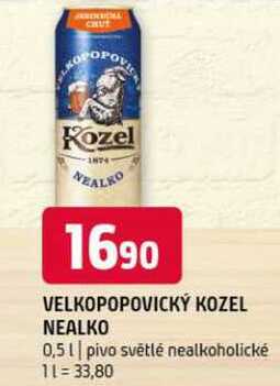 Velkopopovický Kozel, světlé výčepní pivo 0.5l
