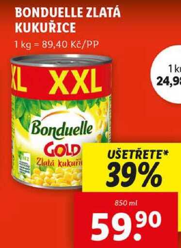 BONDUELLE ZLATÁ KUKUŘICE, 850 ml