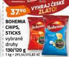Bohemia Chips 130/120g, různé druhy