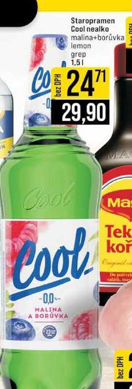 Staropramen Cool nealko malina+borůvka lemon grep 1,5l
