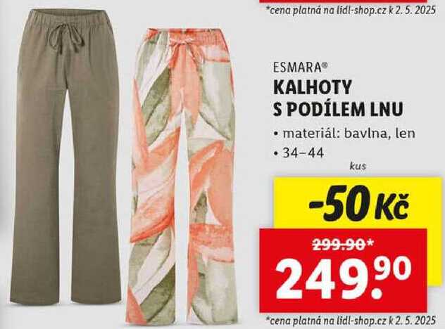 KALHOTY S PODÍLEM LNU 