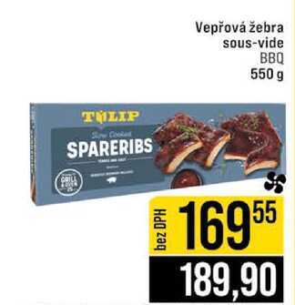 Vepřová žebra sous-vide BBQ 550 g 