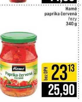 Hamé paprika červená řezy 340 g