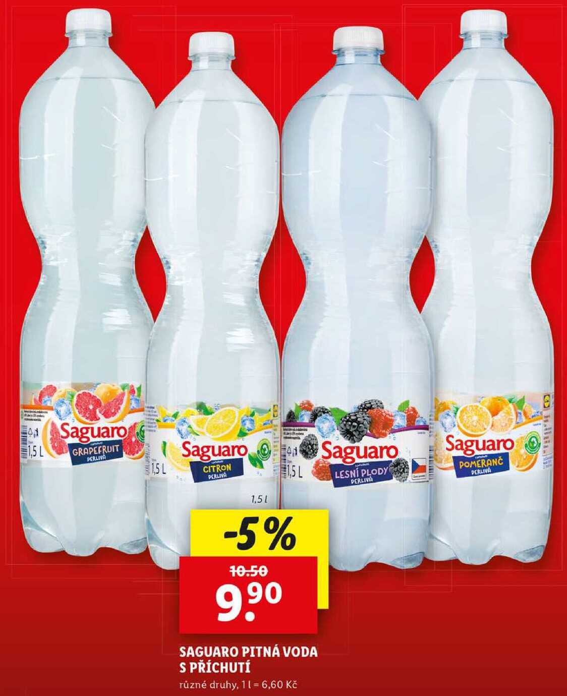 SAGUARO PITNÁ VODA S PŘÍCHUTÍ, 1,5 l