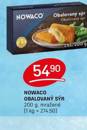 NOWACO OBALOVANÝ SÝR 200 g, mražené 