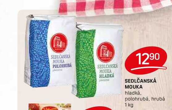 SEDLČANSKÁ MOUKA hladká, polohrubá, hrubá 1 kg 