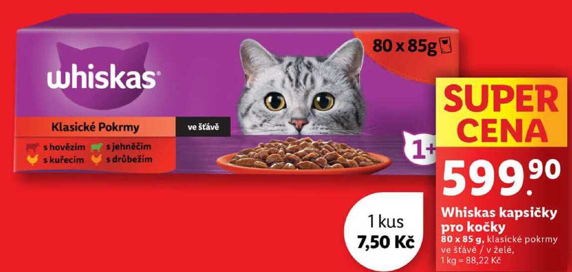 Whiskas kapsičky pro kočky, 80x 85 g