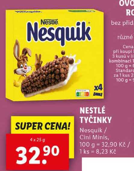 NESTLÉ TYČINKY, 4x 25 g