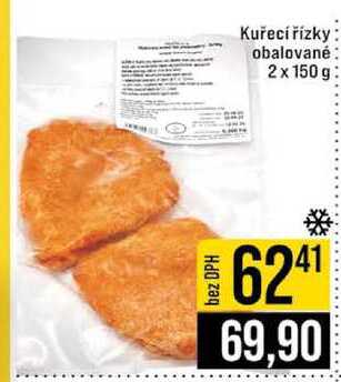 Kuřecí řízky obalované 2x150g 