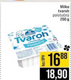 Milko tvaroh polotučný 250 g