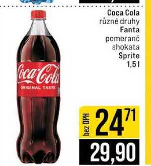 Coca Cola různé druhy Fanta pomeranč shokata Sprite 1,5l
