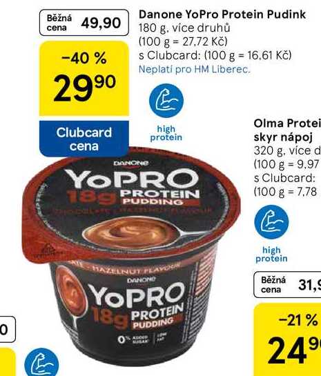 Danone YoPro Protein Pudink, 180 g, více druhů 