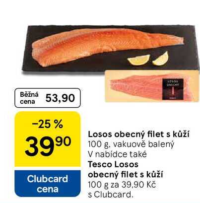 Losos obecný filet s kůží, 100 g, vakuově balený 