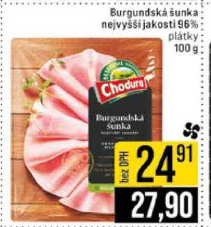 Burgundská šunka nejvyšší jakosti 96 % 3 plátky 100 g