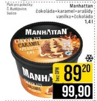 Manhattan čokoláda+karamel+arašídy vanilka+čokoláda 1,4l