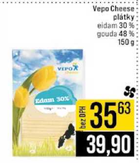 Vepo Cheese plátky eidam 30 % gouda 48 % 150 g 