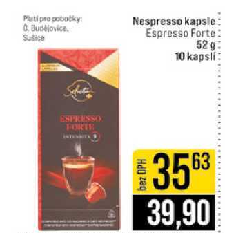 Nespresso kapsle Espresso Forte 52g 10 kapsli